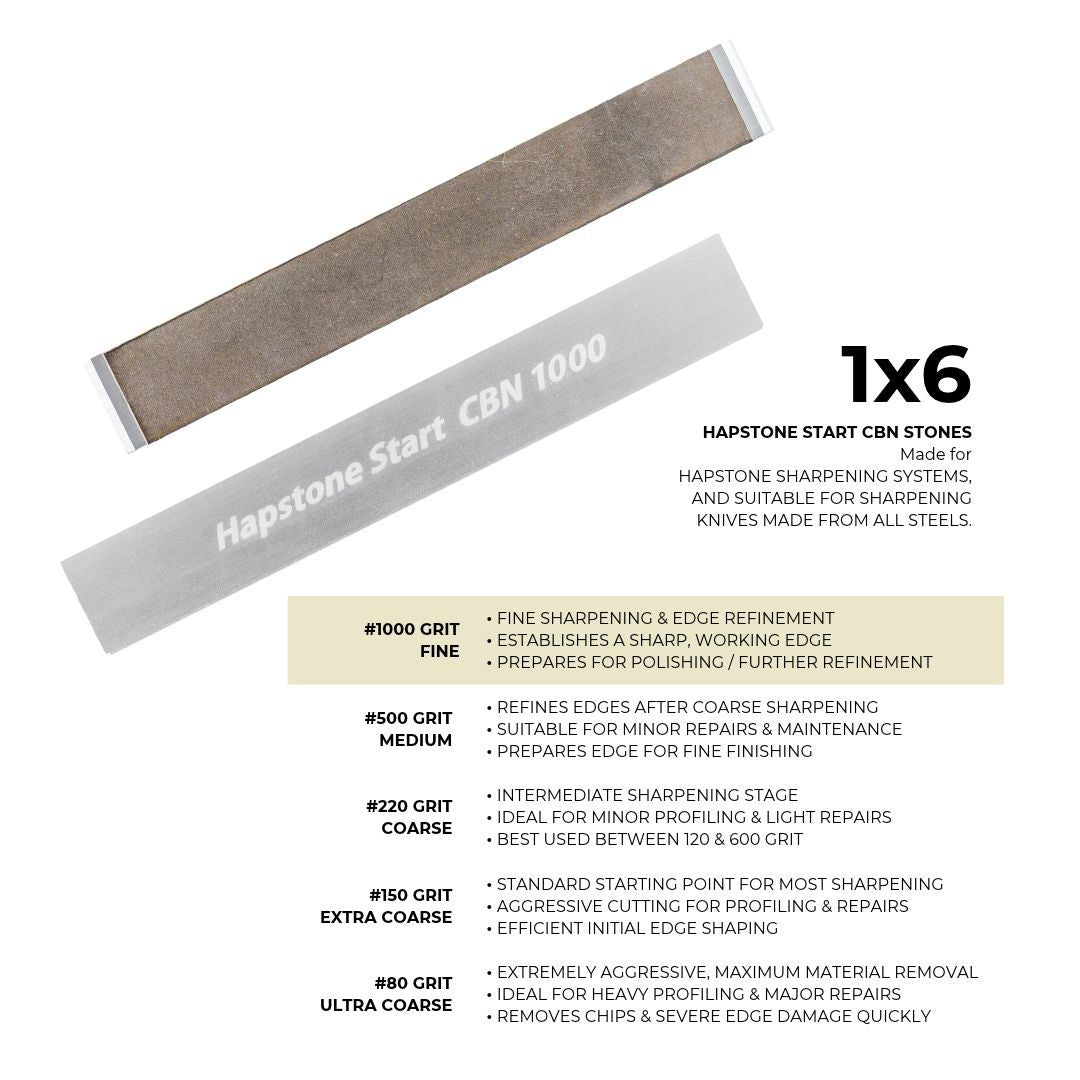 Hapstone 1x6" Start CBN Stone 1000
