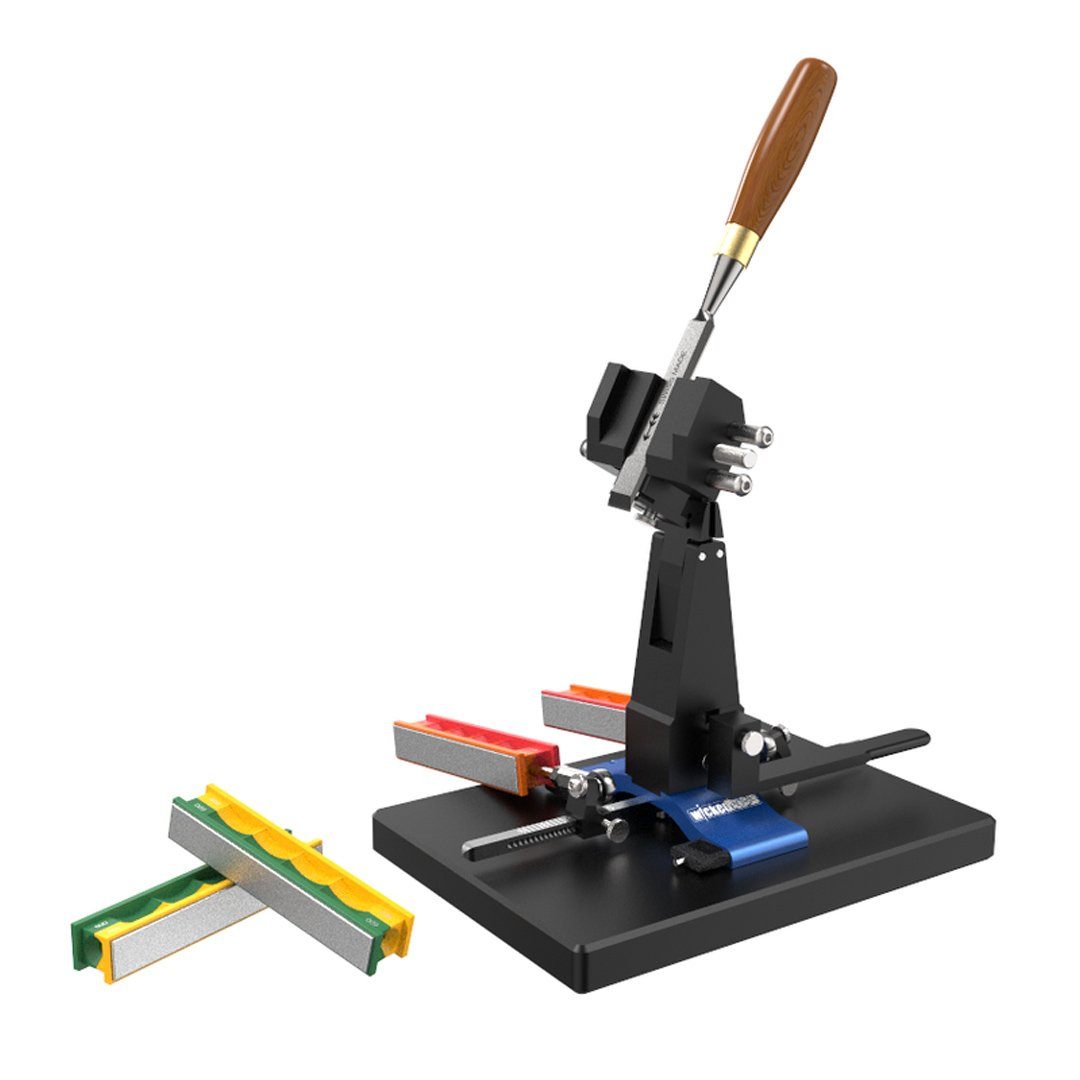 Wicked Edge Sharpener Scissor Attachment black in colour and has knurled tightening screwWicked Edge Sharpener Chisel Attachment