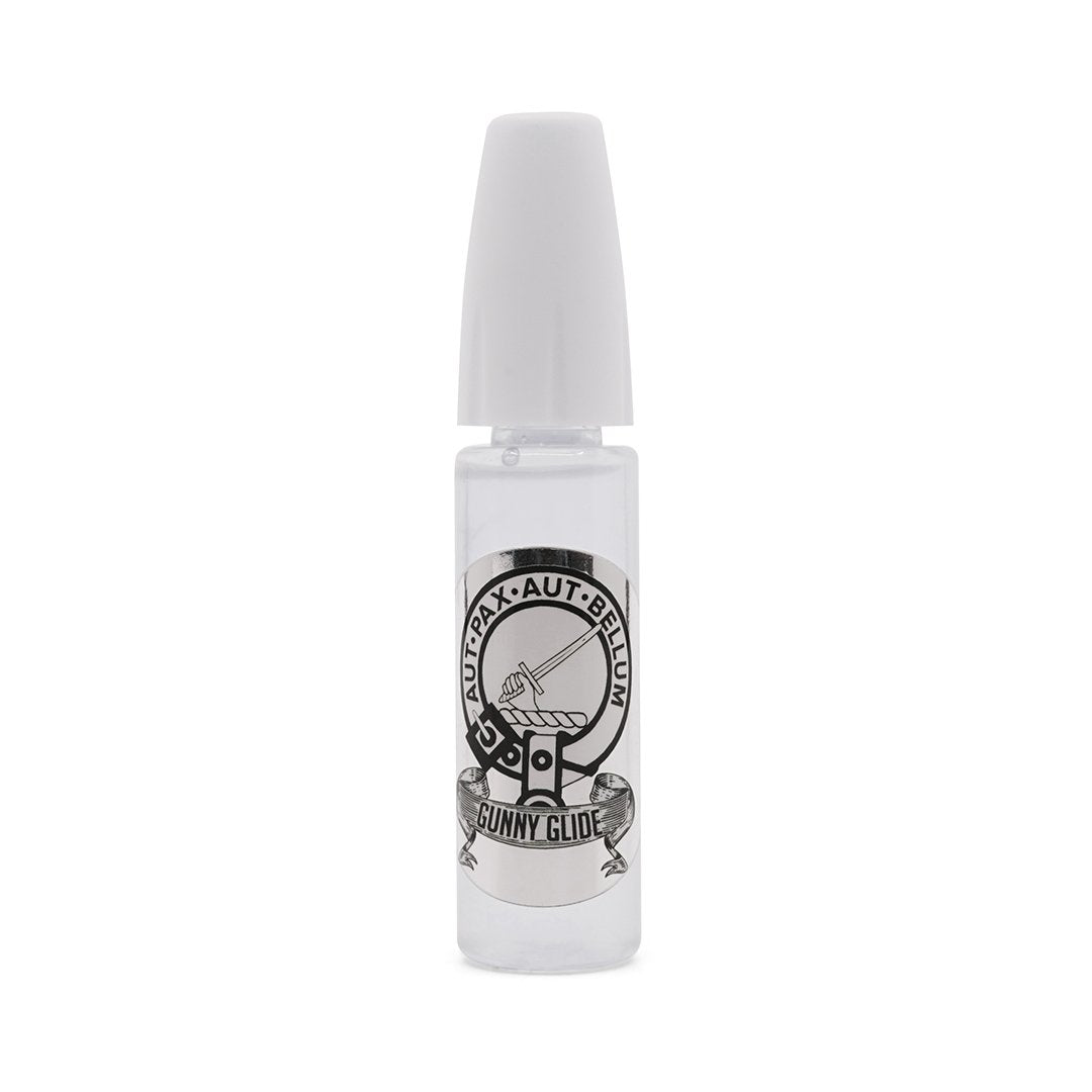 Gunny Glide - Knife Pivot Lubricant 15ml in small clear bottle with white lid and needle applicator