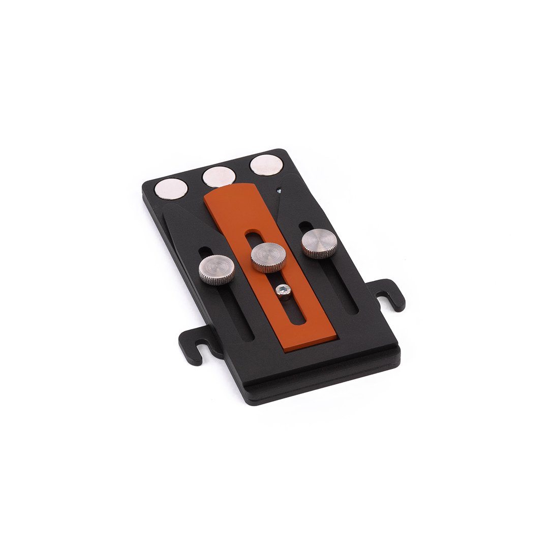 Hapstone Small Magnetic Table M3 Module with strong magnets to hold the blade in place, Black and orange in colour