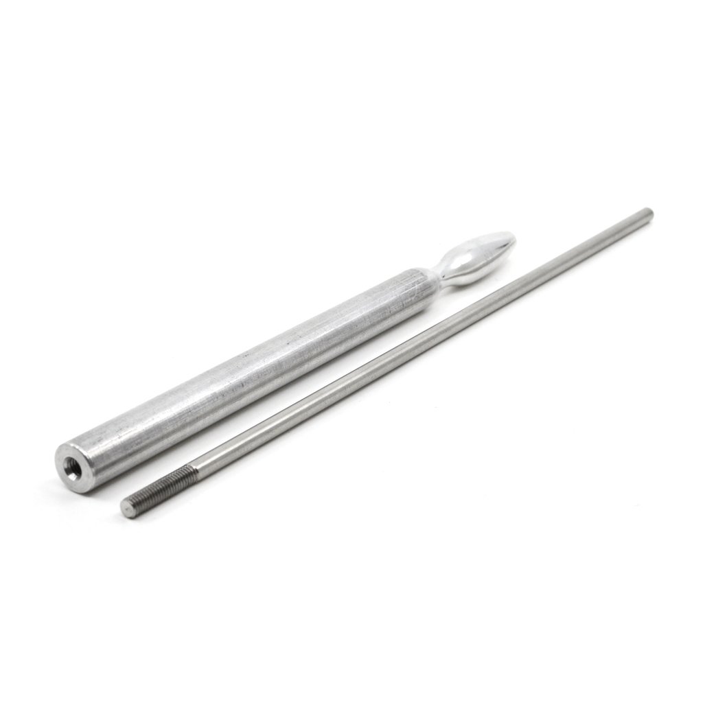 KME Sharpener Recurve Guide Rod comes in two pieces and is silver in colour