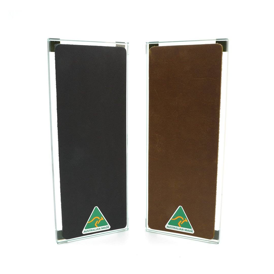 Premium Glass Single Sided Strop - Black Cow Leather - Made in Australia