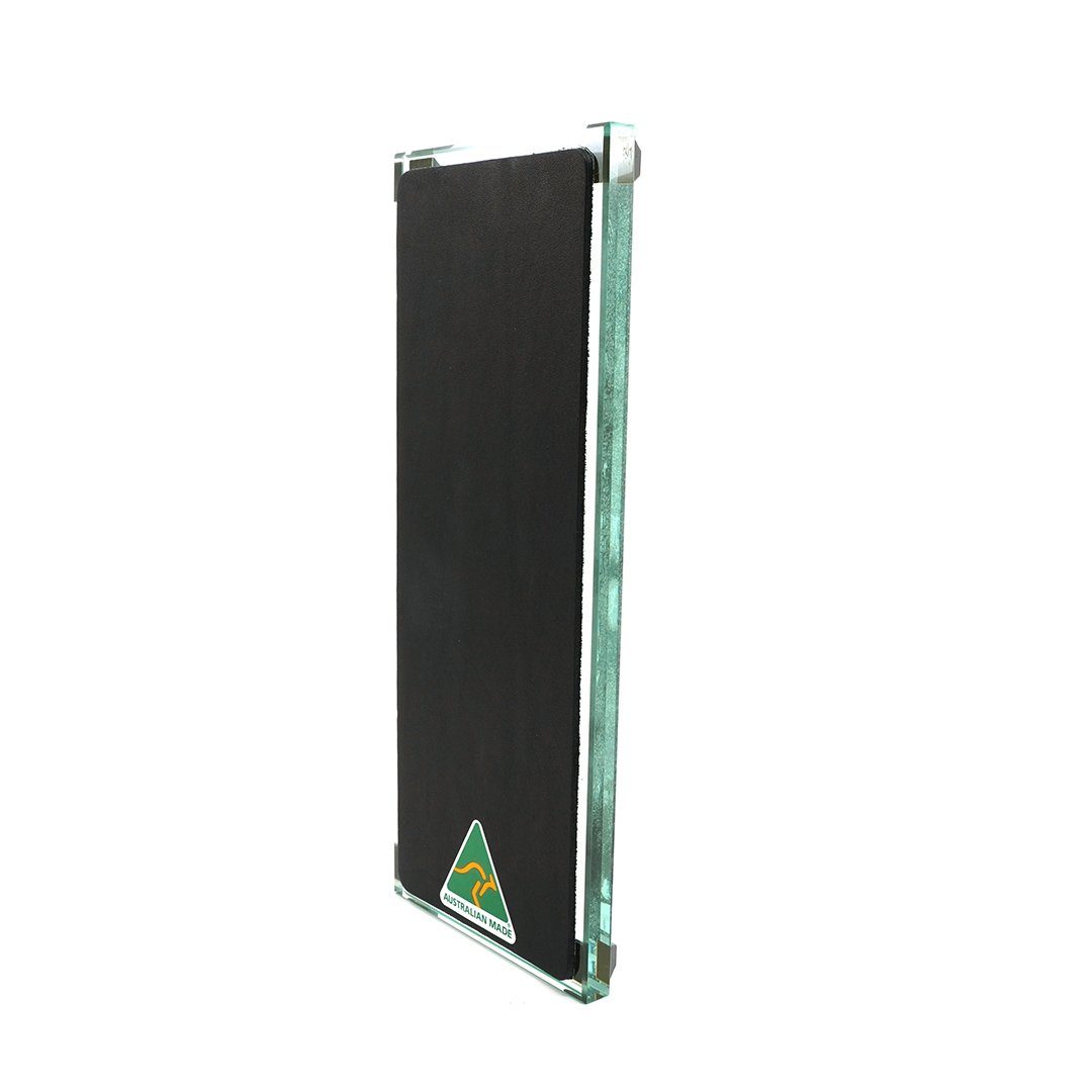 Premium Glass Single Sided Strop - Black Cow Leather - Made in Australia